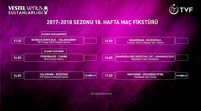 Sultanlar Ligi’nde 18. Hafta Karşılaşmaları Başlıyor