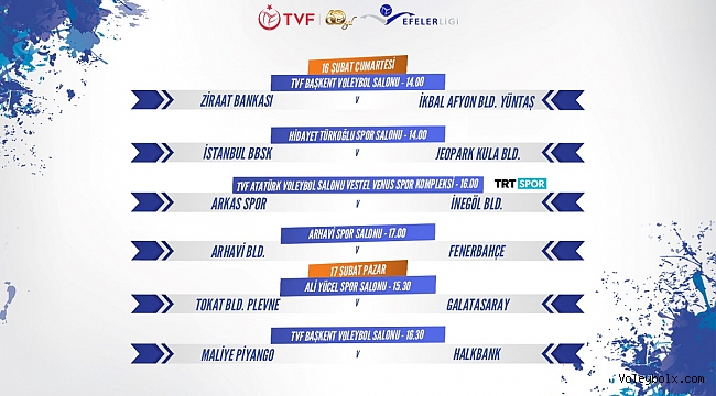 Efeler Ligi'nde 18. Hafta Karşılaşmaları Başlıyor