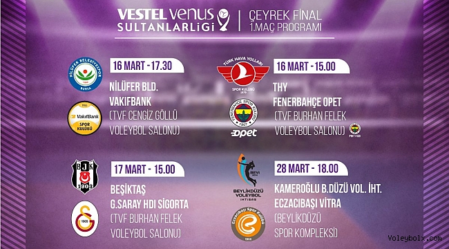 Sultanlar Ligi Play-off Çeyrek Final Etabı Karşılaşmaları Başlıyor