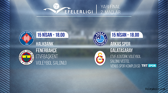 Efeler Ligi Play-off Yarı Final Etabı İkinci Karşılaşmaları Başlıyor
