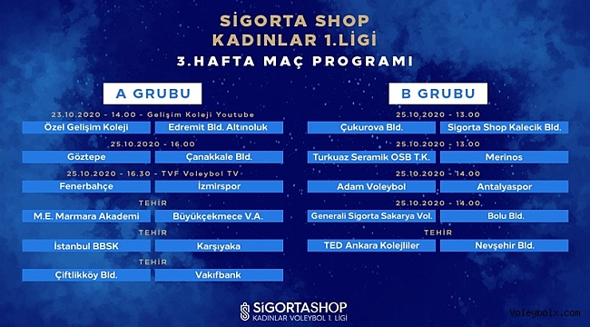Sigorta Shop Kadınlar Voleybol 1. Ligi'nde 3. Hafta Başlıyor