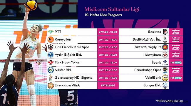 Misli.com Sultanlar Ligi’nde 19.Hafta Başlıyor