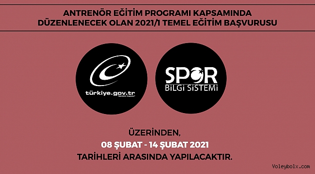 2021/1 Antrenör Temel Eğitim Başvurusu Duyurusu