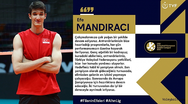 Efe Mandıracı: “Hedefimiz tabii ki şampiyon olmak”