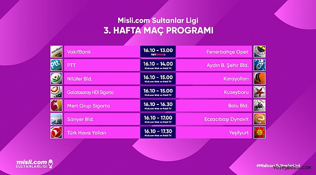 Misli.com Sultanlar Ligi’nde 3. Hafta Başlıyor