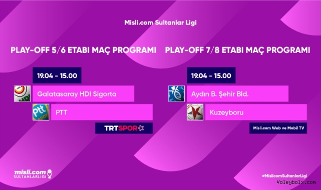 Misli.com Sultanlar Ligi Play-off 5/6.lık ve 7./8.lik Etabı’nda 2. Karşılaşmalar Başlıyor