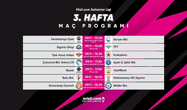 Misli.com Sultanlar Ligi’nde 3. Hafta Başlıyor