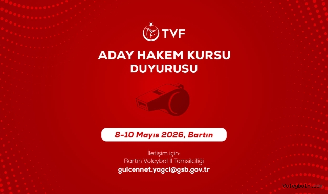 Aday Hakem Kursu Duyurusu: 8 – 10 Mayıs 2026, Bartın 