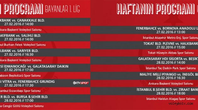 Hafta Maç ve Yayın Programı