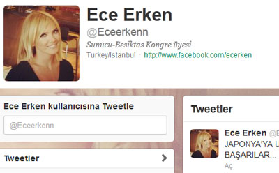 İlk tebrik Ece Erken'den...